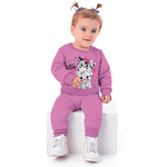 Conjunto moletom violeta gatinhas Marlan 