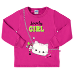 Conjunto moletom blusa pink gatinha e calça mescla Marlan 
