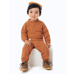 Conjunto blusão e calça malha tricot felpada terracota Marlan