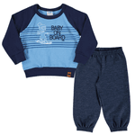 Conjunto moletom felpado azul e calça moletom tipo jeans Marlan 