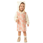 Vestido creme manga longa pelúcia bichinhos Marlan 