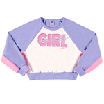 Conjunto cropped e calça moletom off white e lavanda girl Marlan