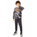 Conjunto moletom cinza chumbo camuflado e calça cinza chumbo Marlan 