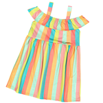 Vestido ciganinha multicolorido neon listras Marlan