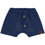 Conjunto bebê camiseta amarela estampada e bermuda azul marinho Marlan