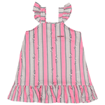 Vestido bebê rosa bailarina e calcinha estampada Marlan 