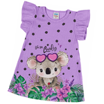 Vestido canelado lilás coala Marlan