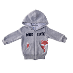 Conjunto bebê moletom mescla raposa e calça azul listrada