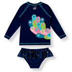 Conjunto praia azul marinho pavão Tip Top UV50+