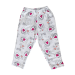 Calça Branca Estampada Corações