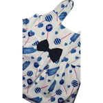 Bata Branca Estampada Com Aplique De Laço Kiki e Mily