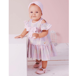 Vestido linho lilás e rosa colorful xadrez Sonho Mágico