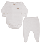 Conjunto bebê off white ursinho Sonho Mágico 