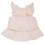 Conjunto bata natural arco íris e short verde acqua Sonho Mágico