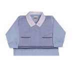 Macacão malha azul com sobreposição em tricot Sonho Mágico
