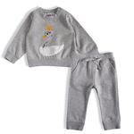Conjunto bebê moletom cinza mescla cisne Tip Top