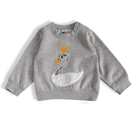 Conjunto bebê moletom cinza mescla cisne Tip Top