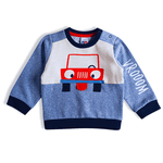 Blusão bebê moletom azul carro Tip Top