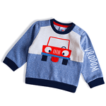 Blusão bebê moletom azul carro Tip Top