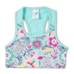 Conjunto praia top e short saia verde água jardim Tip Top UV50+