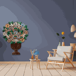 Painel Ânfora de Flores Coloridas - Metal e Madeira 123 x 95 CM.