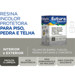 Resina Acrílica Base De Água Futura Pisos Pedras E Telha 3,6 l- Incolor - Brilhante