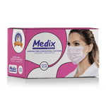 Máscara Descartável Tripla Medix Rosa c/ 50un