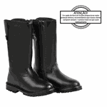 Bota de Inverno e Frio Intenso - Couro Legítimo, Lã E Impermeável a Neve - Munique Preta