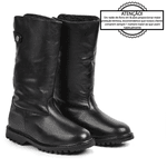 Bota de Inverno e Frio Intenso - Couro Legítimo, Lã E Impermeável a Neve - Munique Preta