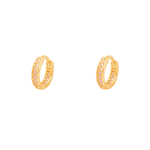 Brinco Argola P em Ouro 18K com Pedras de Zircônia 