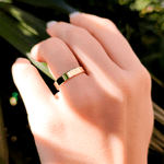 Par de Alianças Chanfradas em Ouro 18K - 4mm