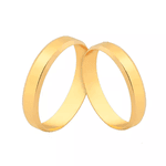 Par de Alianças Chanfradas em Ouro 18K - 4mm