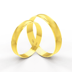Par de Alianças em Ouro 18K - Trabalhadas com Listras 4mm