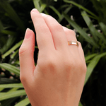 Par de Alianças Retas em Ouro 18K com Zircônias - 5mm