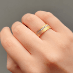 Par de Alianças de Bodas em Ouro 18K - Diamantada Filete em Ouro Branco