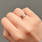 Par de Alianças de Bodas em Ouro 18K - Filete em Ouro Branco 6,0mm
