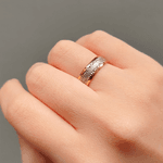 Par de Alianças de Bodas em Ouro 18K - Trabalhado com Ródio 6,0mm