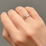 Par de Alianças de Bodas em Ouro 18K - Trabalhado com Ródio 5,0mm