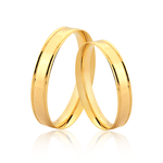 Par de Alianças em Ouro 10K com Frisos Laterais