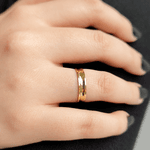 Par de Alianças Côncavas em Ouro 10K