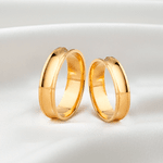 Par de Alianças Côncavas em Ouro 10K