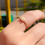 Anel Letra M em Ouro 18k 