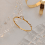Anel Solitário em Ouro 18K 