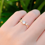 Anel Solitário em Ouro 18K com Zircônia Branca