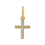 Pingente Cruz em Ouro 18K com Zircônias - 9mm