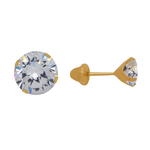 Brinco Solitário Zircônia 3,0 mm Ouro 18k 