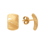Brinco Chapa Diagonais Lisas e Acetinadas em Ouro 18K
