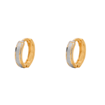 Brinco Argola Pequena com Trabalhado Rodinado em Ouro 18K - 15mm