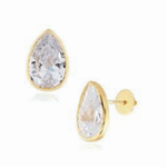 Brinco Ponto de Luz Gota em Ouro 18K