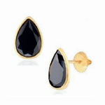 Brinco Ponto de Luz Gota em Ouro 18K